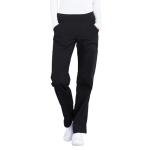 CHEROKEE Workwear Professionals Women Scrubs Pant Mid Rise Straight Leg Pull-on Cargo WW170P, S Petite, Black
