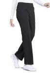 CHEROKEE Workwear Professionals Women Scrubs Pant Mid Rise Straight Leg Pull-on Cargo WW170P, S Petite, Black