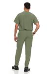 Hey Collection Men's Scrubs Set - Stretch V-Neck Top with 2 Chest Pockets & Jogger Pant with 6 Pockets