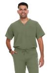 Hey Collection Men's Scrubs Set - Stretch V-Neck Top with 2 Chest Pockets & Jogger Pant with 6 Pockets