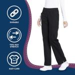 CHEROKEE Workwear Professionals Women Scrubs Pant Mid Rise Straight Leg Pull-on Cargo WW170P, S Petite, Black
