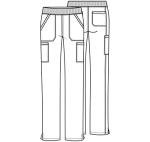 CHEROKEE Workwear Professionals Women Scrubs Pant Mid Rise Straight Leg Pull-on Cargo WW170P, S Petite, Black