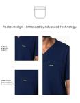 Members Only Brighton V-Neck Mens Scrubs Top with Pockets | Medical Scrubs for Men | Hospital Uniform | Stretch Fabric (Navy, Medium)