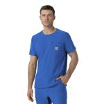Carhartt Force Cross-Flex Scrubs for Men, Crew Neck Scrub Top - Royal, M
