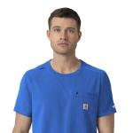 Carhartt Force Cross-Flex Scrubs for Men, Crew Neck Scrub Top - Royal, M