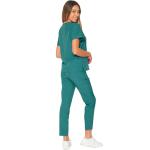 Dagacci Medical Uniform Unisex 4-Way Stretch Scrubs Set Medical Scrubs Top and Pants Hunter Green M