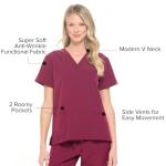 Dagacci Medical Uniform Unisex 4-Way Stretch Scrubs Set Medical Scrubs Top and Pants Hunter Green M