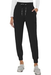Med Couture Women's Cargo Scrub Jogger Pants, 6 Pockets, Ultra Soft, Stretch, Easy Care Soft Medical Uniform Bottoms - MC7705, S, Black
