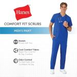 Hanes Men's Scrubs Healthcare Pants, Scrub Pants for Men, Moisture-Wicking & Odor Control, 5 Pockets Royal Blue