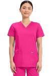 Cherokee Medical Women's Scrub Top V-Neck Modern Classic Fit with 3 Pockets, Ultra Soft and 2-Way Stretch Fabric - WW620, XL, Electric Pink
