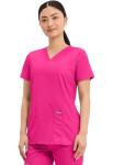 Cherokee Medical Women's Scrub Top V-Neck Modern Classic Fit with 3 Pockets, Ultra Soft and 2-Way Stretch Fabric - WW620, XL, Electric Pink