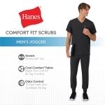 Hanes Healthcare, Scrub Joggers for Men, Moisture-Wicking & Odor Control, Multiple Pockets, New Ebony, Large