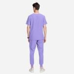 Uniforms World Louis Scrubs Set for Men — Classic V-Neck Stretch Top & Jogger Pants Yoga Waistband, 8 Pockets, Anti-Wrinkle, Slim Fit