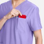 Uniforms World Louis Scrubs Set for Men — Classic V-Neck Stretch Top & Jogger Pants Yoga Waistband, 8 Pockets, Anti-Wrinkle, Slim Fit