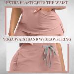 YEZEX Scrubs for Women Set, Women's V-Neck Top & Jogger Scrub Pants, Nursing Uniform Scrubs Set with 8 Pockets, for Nurse Esthetician Workwear (Pink)