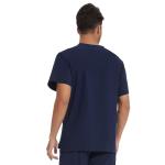 COZYFIT Scrub Top for Men - Stretch V-Neck Scrubs with 3 Pockets, Anti-Wrinkle - Navy Blue, XS
