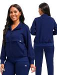 Scrubspro Scrub Jackets long Sleeve Medical Scrub Jackets for Women Zip Front