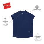 Hanes Women's Scrubs Healthcare Top with Mandarin Collar, Moisture-Wicking Stretch Scrub Shirt