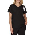 Hanes, Comfort Fit 1-Pocket Healthcare Top for Women, Moisture-Wicking Medical Scrubs, New Ebony