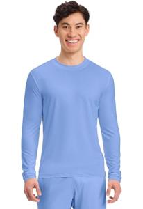 Cherokee Men's Long Sleeve Underscrub Tee Modern T-Shirt with Crew Neck - CK807, M, Ciel Blue