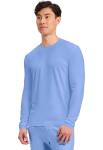 Cherokee Men's Long Sleeve Underscrub Tee Modern T-Shirt with Crew Neck - CK807, M, Ciel Blue