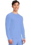 Cherokee Men's Long Sleeve Underscrub Tee Modern T-Shirt with Crew Neck - CK807, M, Ciel Blue