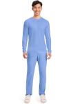 Cherokee Men's Long Sleeve Underscrub Tee Modern T-Shirt with Crew Neck - CK807, M, Ciel Blue