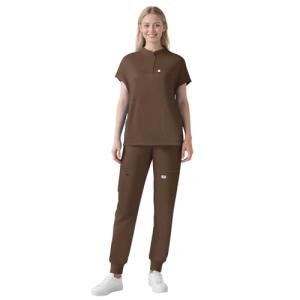 Eipnare Scrubs for Women Set - Cool Stretch Scrub Top & Jogger Pants with 11 Pockets Breathable Nursing Uniform Scrub Suit