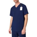 Hanes Healthcare Top, Scrub Shirt for Men, Moisture-Wicking & Odor Control, One Pocket, Athletic Navy