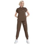Eipnare Scrubs for Women Set - Cool Stretch Scrub Top & Jogger Pants with 11 Pockets Breathable Nursing Uniform Scrub Suit