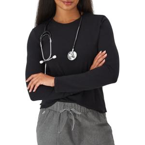 Hanes Women's Comfort Fit Scrubs Underscrub, Supersoft Viscose from Bamboo Long Sleeve Shirt