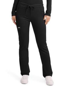 Cherokee Unisex Scrub Pants for Men & Women Tapered Leg Drawstring 4 Pocket Medical Uniform Easy Care 2-Way Stretch - WW020, M, Black