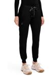 Healing Hands Women's Jogger Scrub Pant 7 Pockets Elastic Drawstring, with Moisture Wicking & 2-Way Stretch Technology - 9244, M, Black