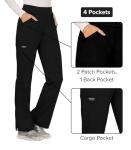 Cherokee Women Scrub Pant with Straight Leg Pull-on Pant Medical Bottom with 4 Pocket & 2-Way Stretch Fabric - WW110, M, Black