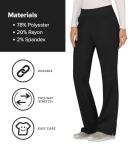 Cherokee Women Scrub Pant with Straight Leg Pull-on Pant Medical Bottom with 4 Pocket & 2-Way Stretch Fabric - WW110, M, Black