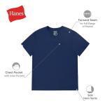 Hanes Healthcare Top, Scrub Shirt for Men, Moisture-Wicking & Odor Control, One Pocket, New Ebony