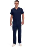 Dickies Scrub Pant for Men Natural Rise Drawstring Bottoms with 6 Pockets and Back Elastic Waistband - DK015, M, Navy