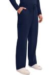 Cherokee Mens Scrub Pants with Cargo Pockets, Two-Way Stretch Modern fit Button Closure with Inside Drawstring Pants - WW140, M Short, Navy