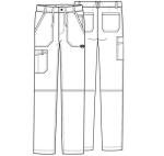 Cherokee Mens Scrub Pants with Cargo Pockets, Two-Way Stretch Modern fit Button Closure with Inside Drawstring Pants - WW140, M Short, Navy