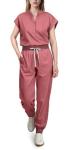 Eadflie Scrubs for Women Set - with Sleeveless Stand-Up Collar Scrub Top & Jogger Scrub Pants, Cool Stretch, Comfortable & Breathable Nurse Uniform, 8-Pocket Design - [Flesh Pink/XL]
