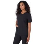 Hanes Women's Healthcare Top, Moisture-Wicking Stretch Scrub Shirts, Ribbed Back Panel, New Ebony, Small