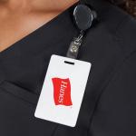 Hanes Women's Healthcare Top, Moisture-Wicking Stretch Scrub Shirts, Ribbed Back Panel, New Ebony, Small