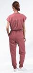 Eadflie Scrubs for Women Set - with Sleeveless Stand-Up Collar Scrub Top & Jogger Scrub Pants, Cool Stretch, Comfortable & Breathable Nurse Uniform, 8-Pocket Design - [Flesh Pink/XL]