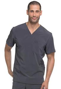 Dickies EDS Essentials Men Scrubs Top V-Neck DK645, L, Pewter