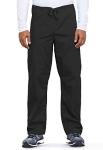 Cherokee Scrub Sets for Women and Men, 6 Pocket Medical Scrubs with V-Neck Top 4876 & Drawstring Cargo Pant 4100, Black- M Top/M Tall Pant