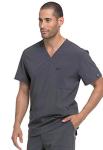 Dickies EDS Essentials Men Scrubs Top V-Neck DK645, L, Pewter