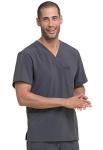 Dickies EDS Essentials Men Scrubs Top V-Neck DK645, L, Pewter