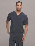 Dickies EDS Essentials Men Scrubs Top V-Neck DK645, L, Pewter