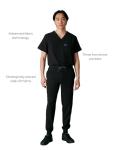 Members Only London Drawstring Jogger Pants with 11 Pockets, Medical & Surgical Scrubs, Anti-Wrinkle Scrubs for Men (Black, Small)