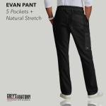 BARCO Grey’s Anatomy Classic Evan Scrub Pant for Men – Black, 5-Pocket Zip-Fly Scrub Bottoms with Natural Stretch, Soil Release Fabric, and Super-Soft Finish – Large, Regular Fit